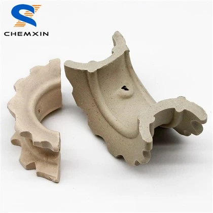 CHEMXIN 38 مم 17-19 بالمائة Al2O3 سيراميك Super Intalox سروج لتجفيف الأعمدة